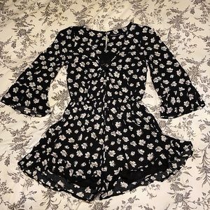 Black floral romper from Abercrombie xs